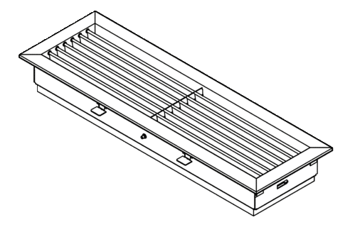 Воздухораспределительная решетка внутренняя, с регулируемым углом выпуска воздуха