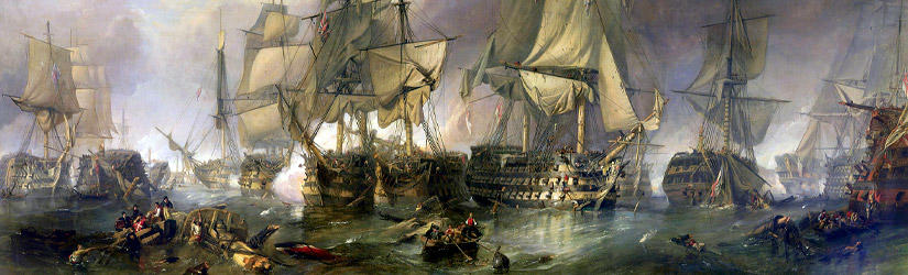Gemälde der HMS Victory in der Schlacht bei Trafalgar