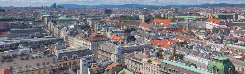 Luftbild zeigt Wien von oben